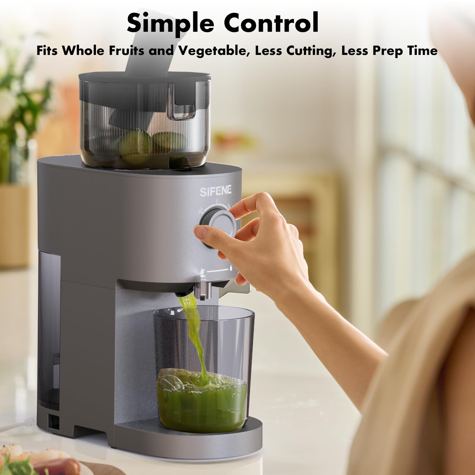 SiFENE Cold Press Juicer - Slow Masticating Juicer Machine with 5.2