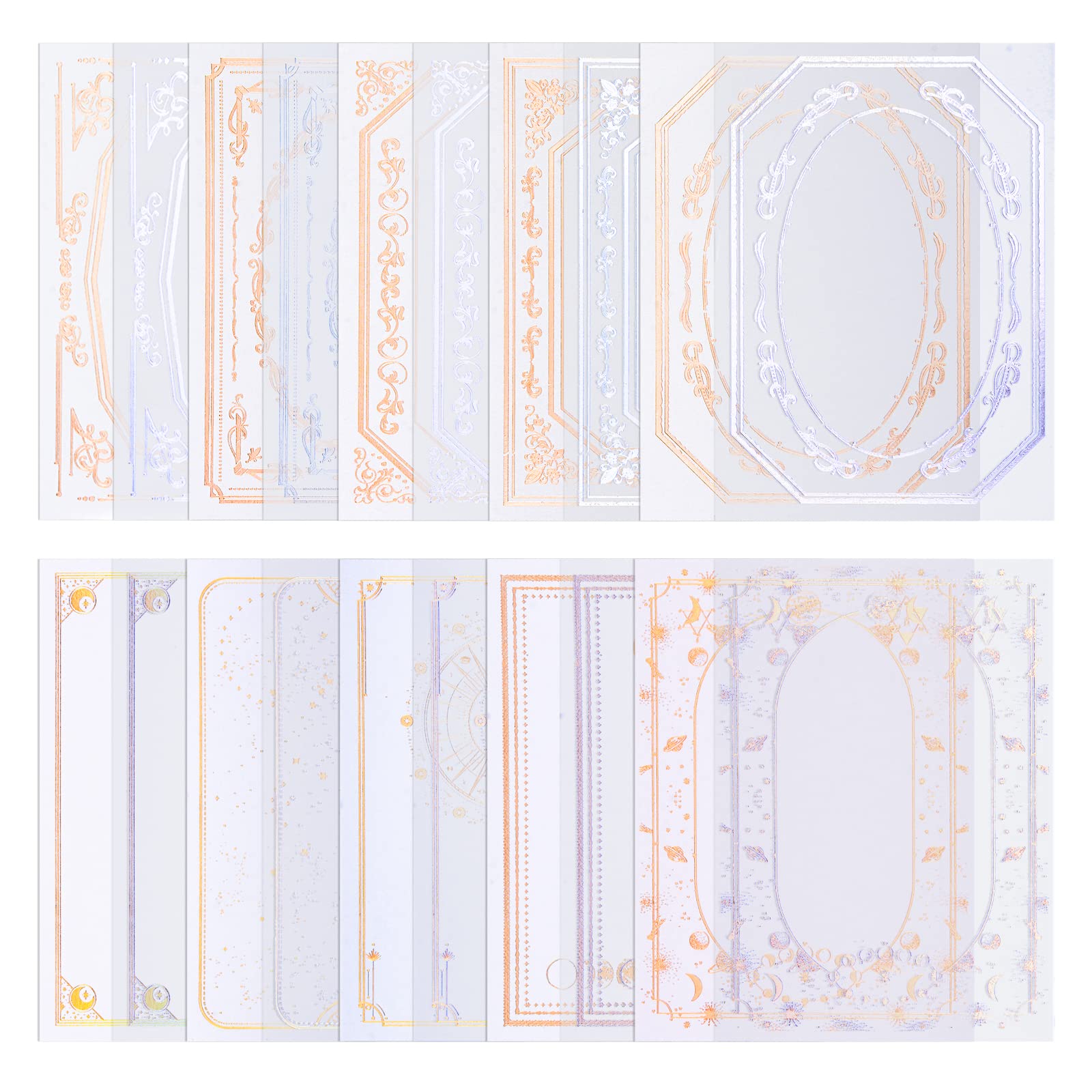 WANDIC 2 Pack Clear Vintage Decorative Stickers - 20 Pcs Floral Collage Stickers for Scrapbooking, Photo Albums, Journals, Planners & DIY Crafts - Perfect for Home Decor, Gift Wrapping & Card Making