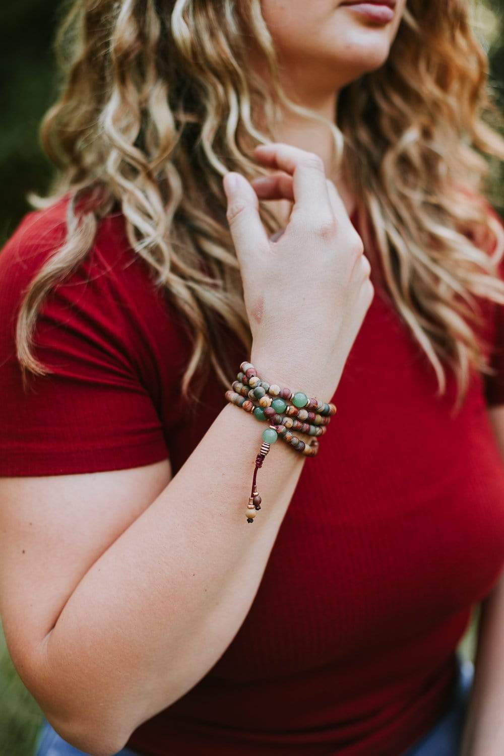 Harmonizing Riverstone Mala Beads - Natural Healing Stone Bracelet for Meditation, Yoga & Stress Relief | Spiritual Jewelry Gift for Women & Men | Perfect for Mindfulness Practice & Energy Balancing