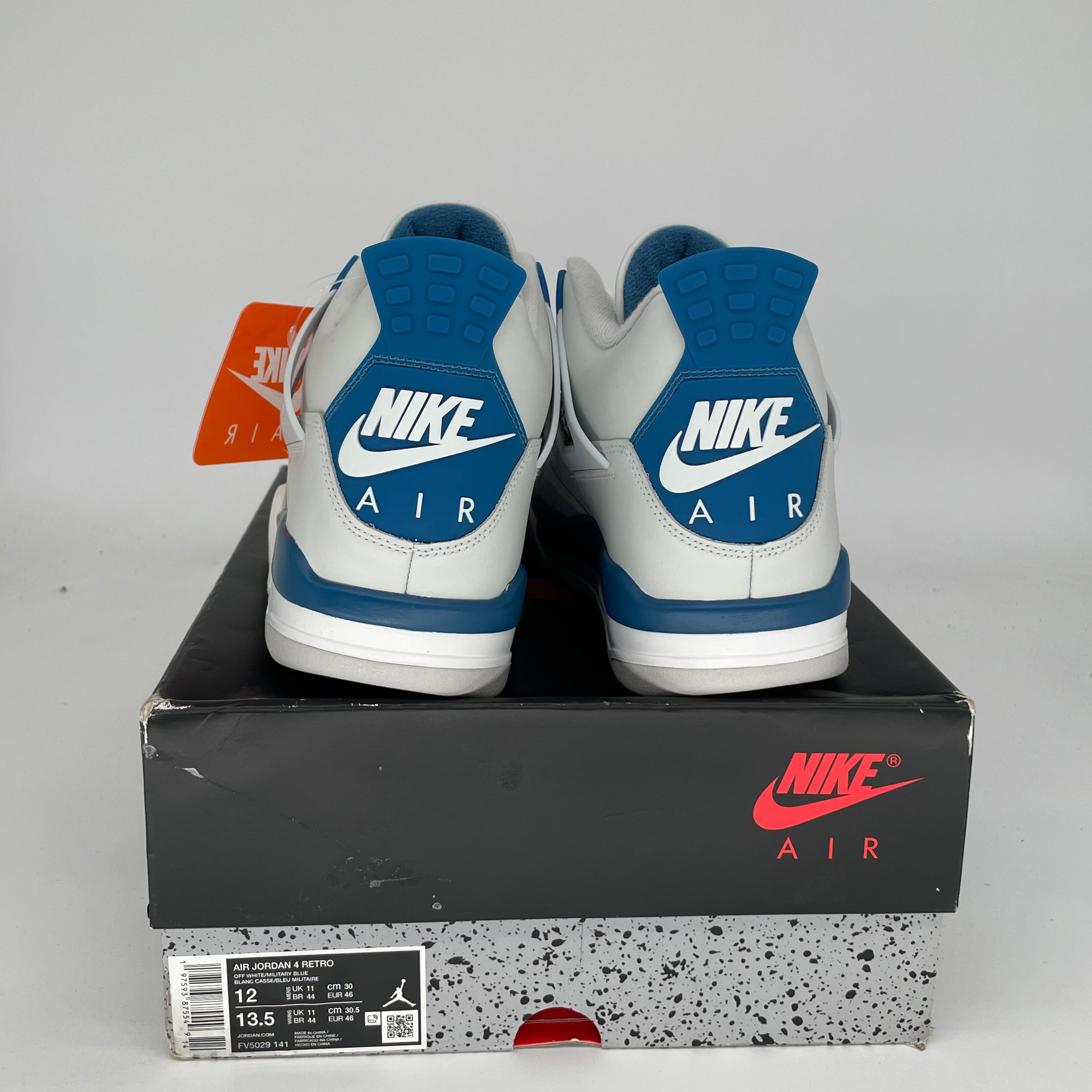 Original Air Jordan 4 Retro 'Military Blue' Men's Basketball Shoes - Size 12 (FV5029-141) - Authentic Sneakers for Sports, Streetwear & Sneaker Collectors