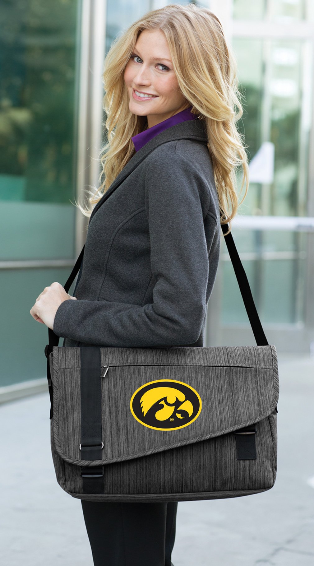 Official University of Iowa Hawkeyes Laptop Messenger Bag - Durable 15.6 Inch College School Bag for Students & Alumni - Perfect for Campus, Work & Travel