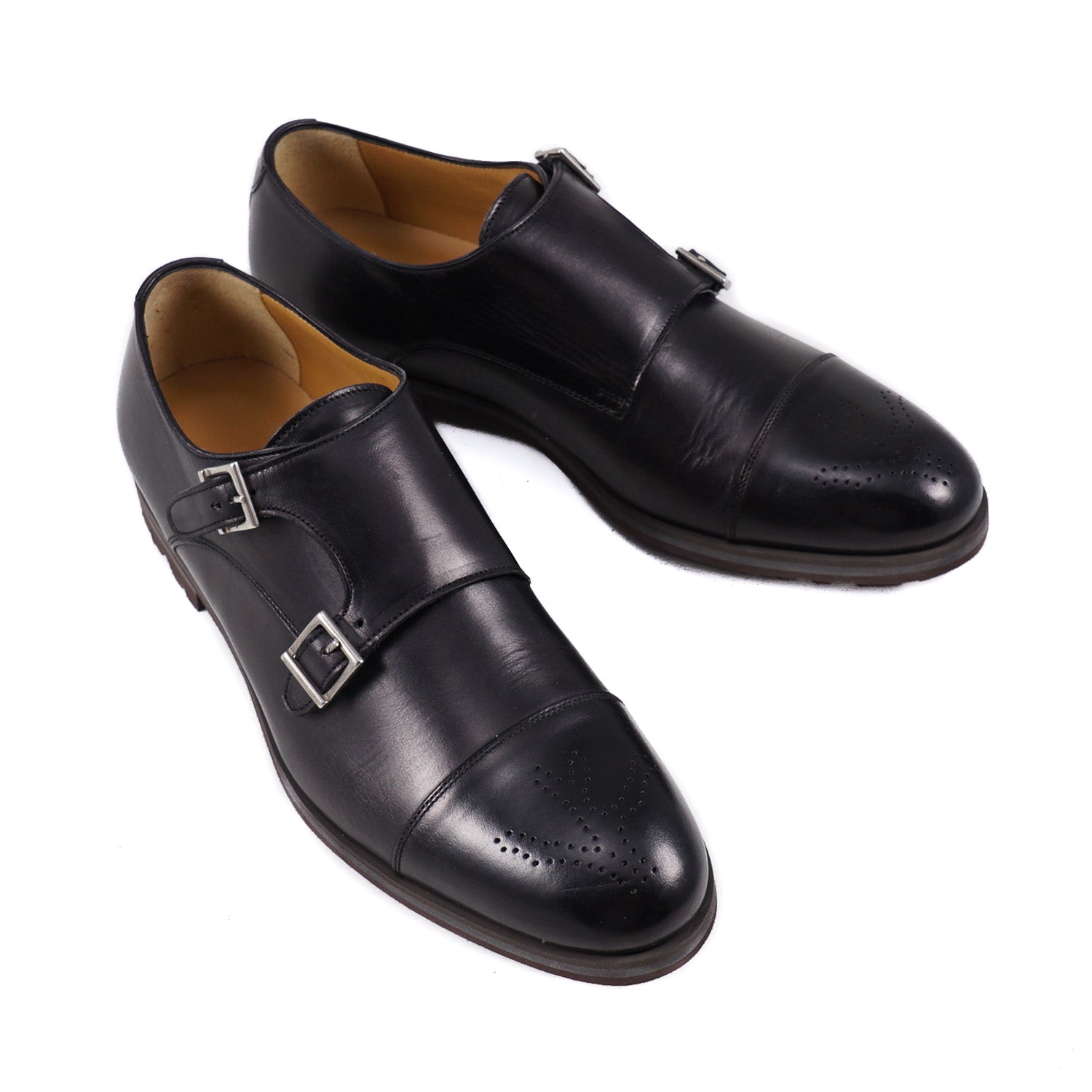 Isaia Men's Double Buckle Monk Strap Dress Shoes - Lightweight Sole for Comfort - Perfect for Business, Office & Formal Occasions