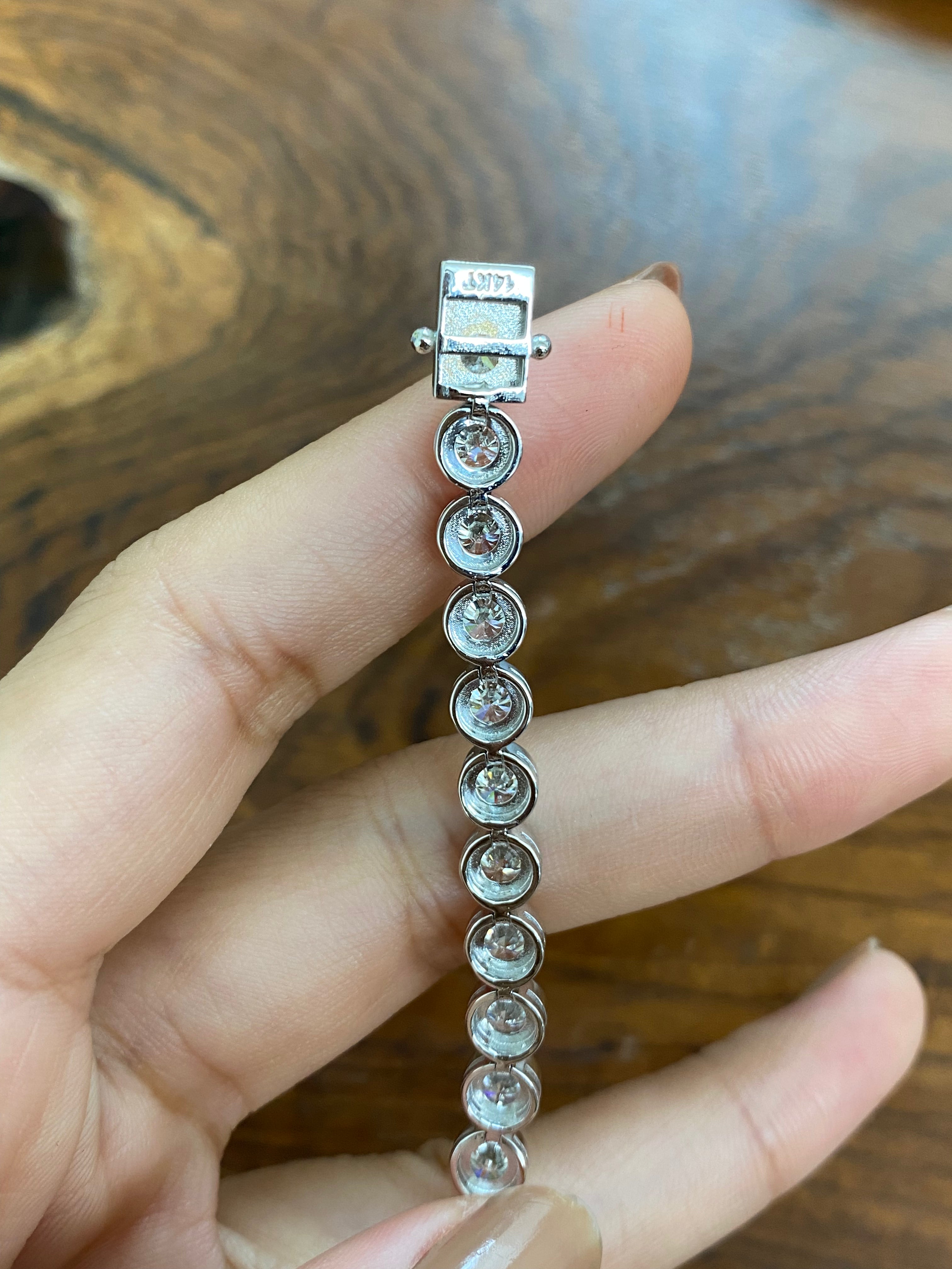 11.74 Carat Lab-Created Diamond Tennis Bracelet - 6.5 Inch Adjustable Bezel Setting for Women | Perfect for Weddings, Anniversaries & Special Occasions