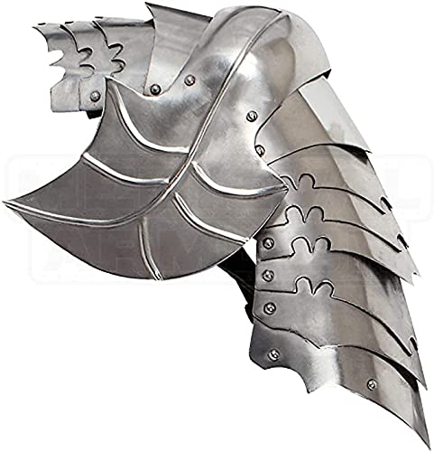 ARTIZANSTORE Medieval Fantasy Leg Armor - Silver Knight Cosplay Leg Guards for Halloween, LARP, Renaissance Fairs & Costume Parties