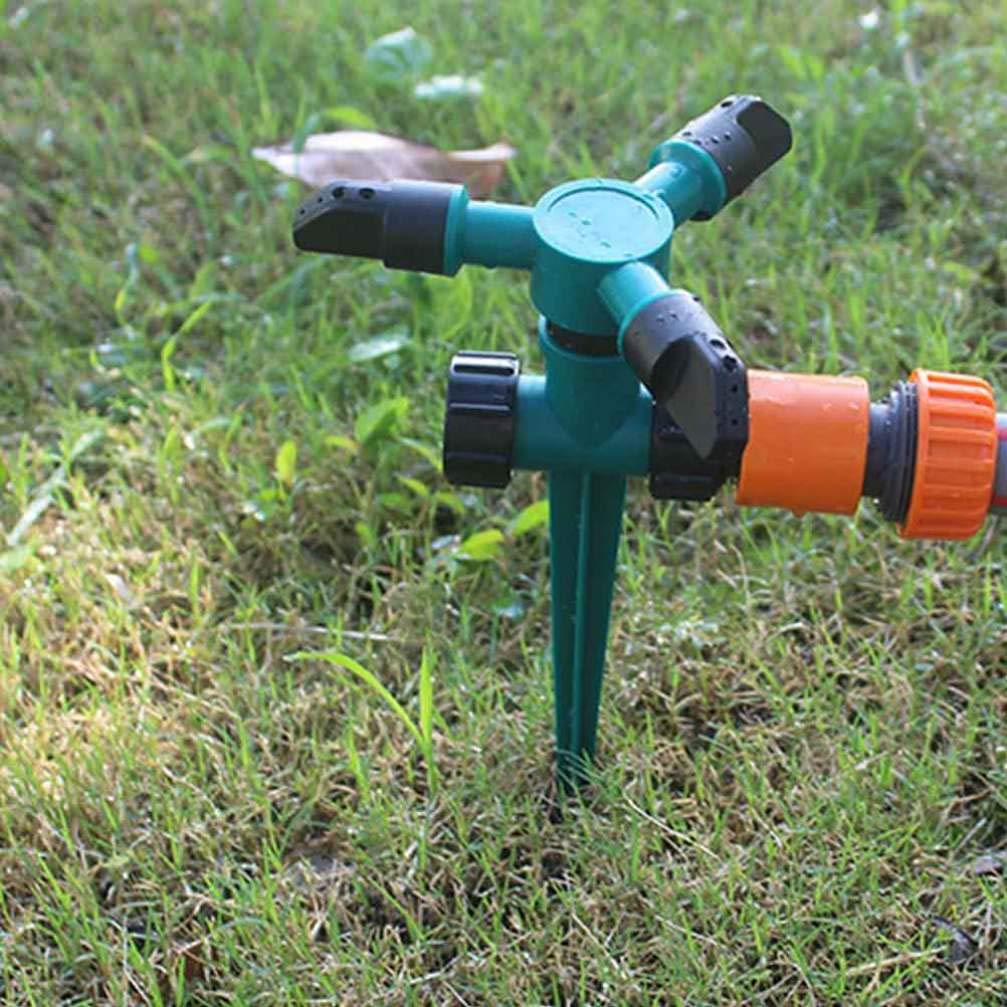Happyyami 360 Degree Rotating Garden Sprinkler - Adjustable Lawn Watering Tool with Ground Insert for Yard, Greenhouse & Garden Irrigation System | Perfect for Grass, Plants & Flower Beds (Dark Green)