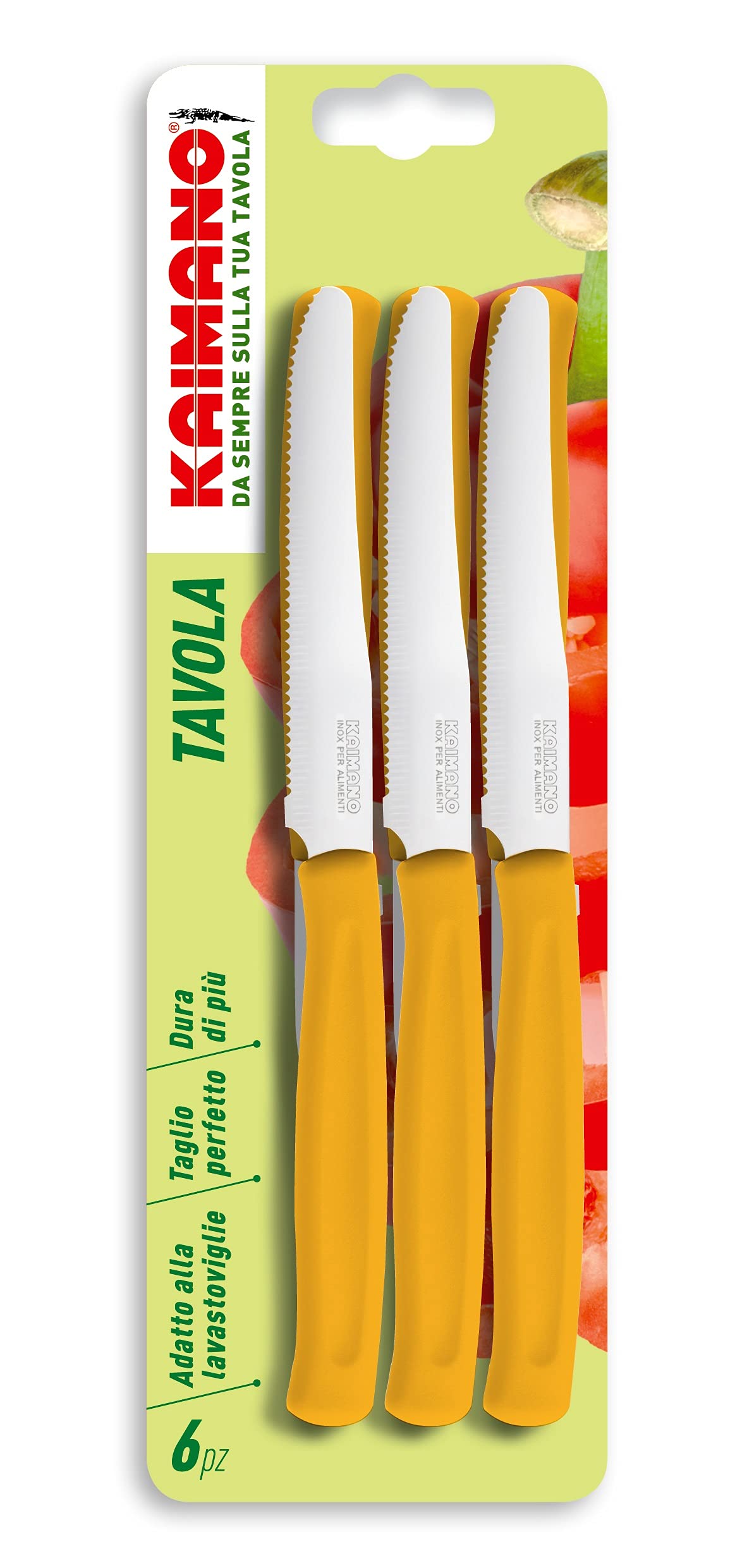 Premium Saffron Table Knife Set of 6 - Stainless Steel Cutlery for Fine Dining, Restaurant & Home Kitchen Use
