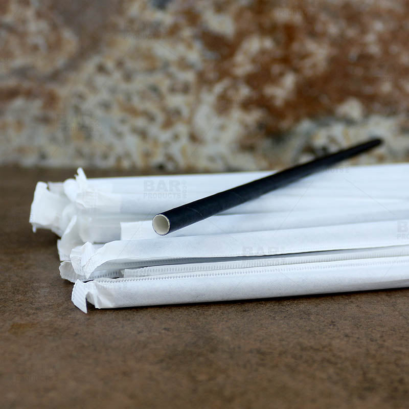 Eco-Friendly Biodegradable Black Paper Straws 7.75
