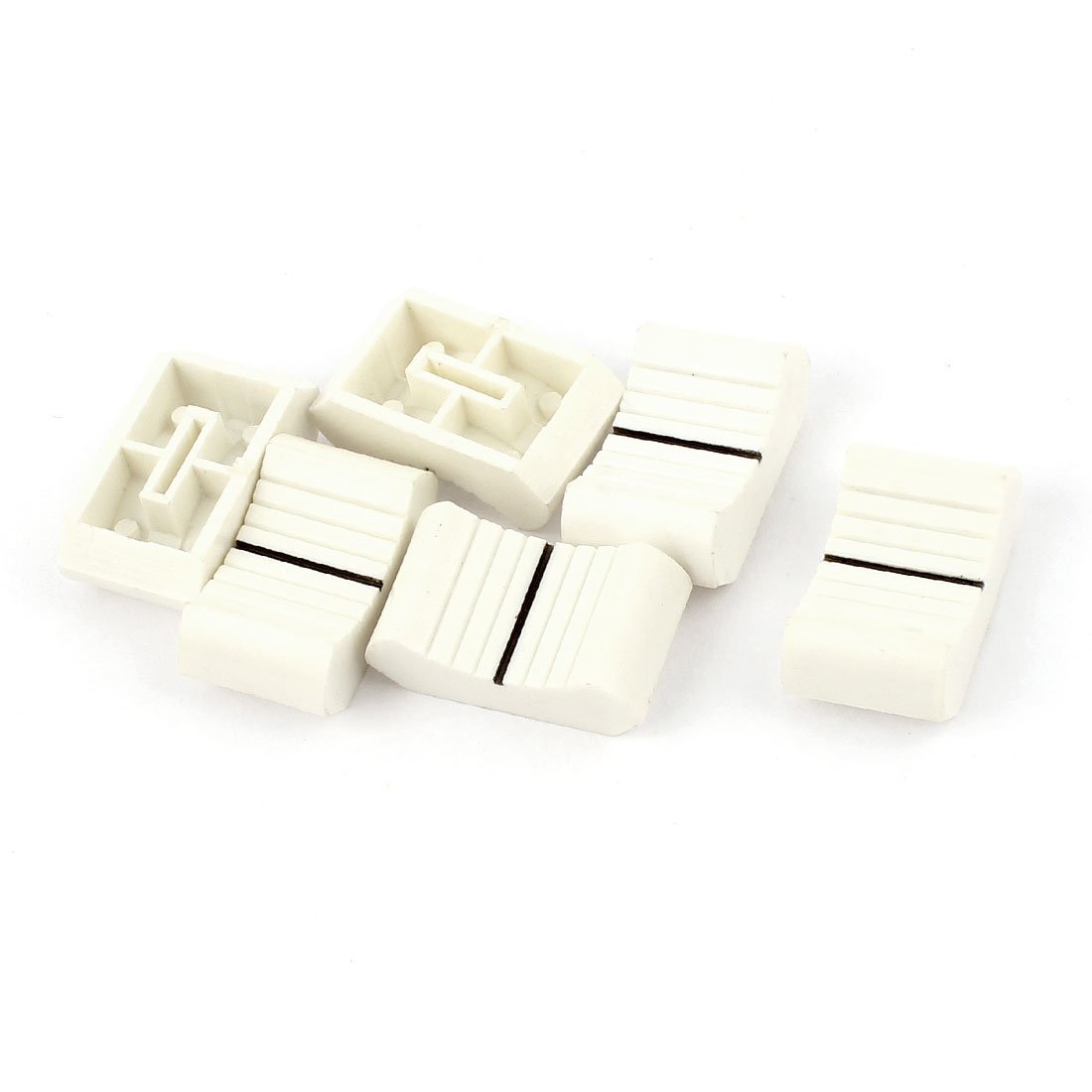6pcs Digital Variable Resistors - 8 Potentiometers x 2mm Video Mixer Fader Effects Slide Switch Cap (White) - Perfect for Audio Mixing, DJ Equipment & Electronic Projects