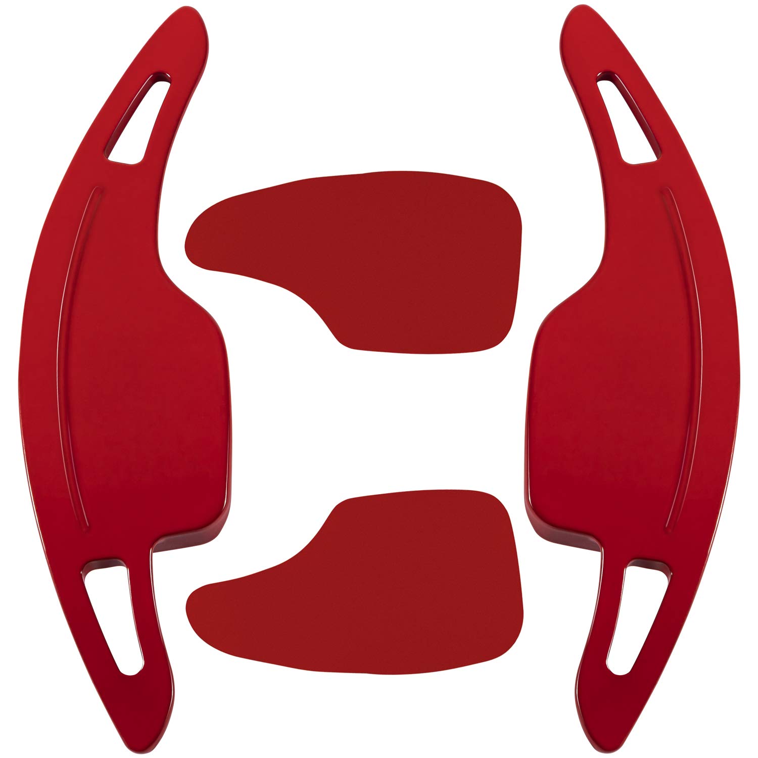 High-Quality Red Aluminum Steering Wheel Paddle Shifter Extension Cover Trim - Interior Accessories for 2016-2022 Chevrolet Camaro & 2014-2019 Corvette C7 - Easy Installation & Enhanced Driving Experience