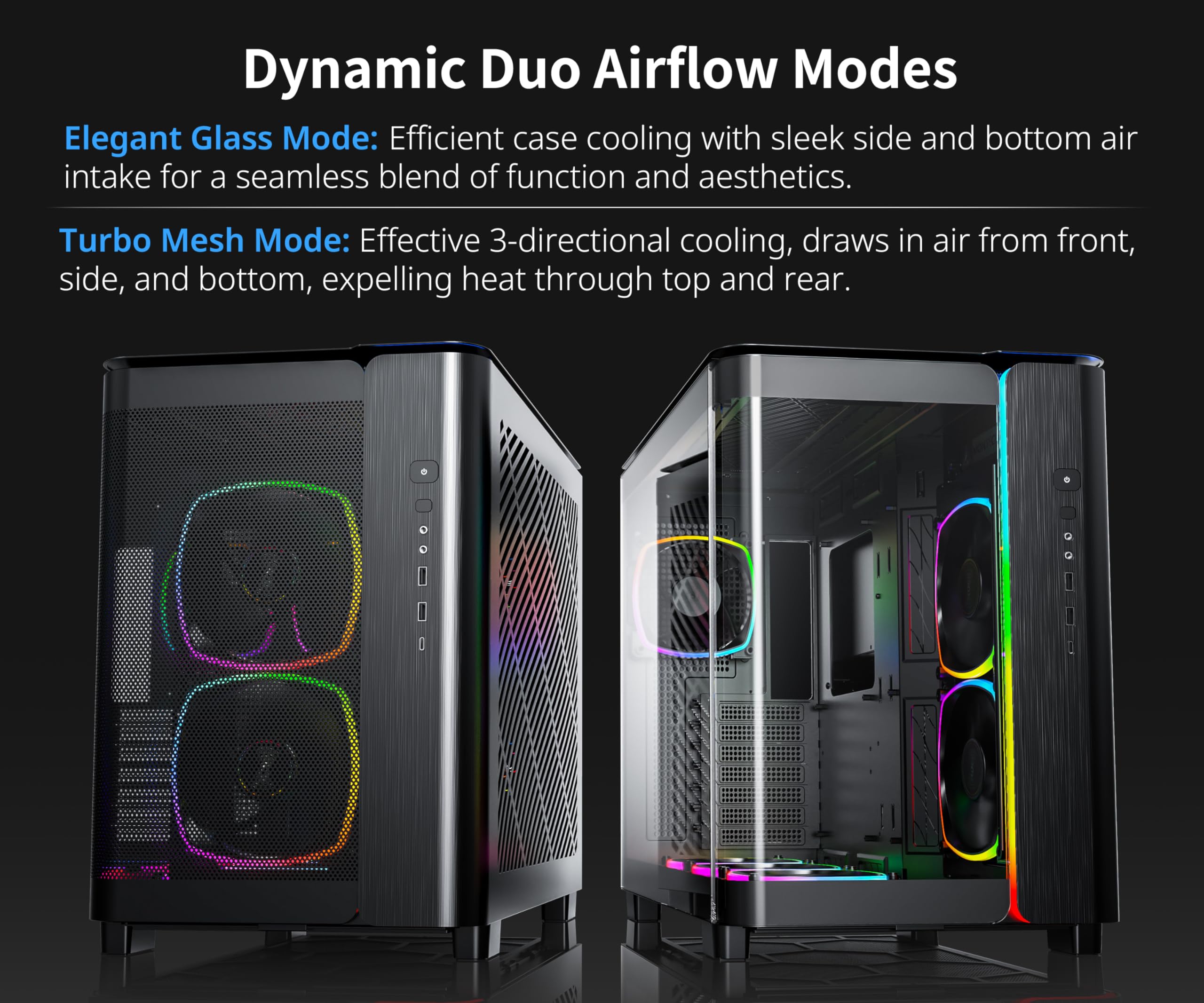 Montech KING 95 Black Mid-Tower PC Case with Tempered Glass & ARGB Lighting - Perfect for Gaming Rigs and High-Performance Builds