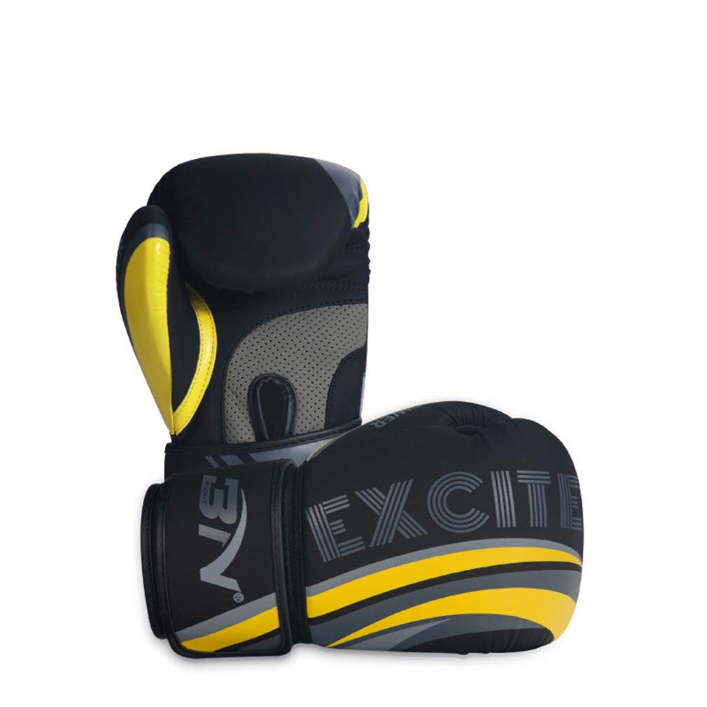 10Oz - 12Oz Professional Boxing Gloves for Training, Muay Thai, Heavy Bag & Sparring - Youth Punching Bag & Grappling Dummy Practice - Ideal for MMA, Kickboxing & Fitness Workouts (Black, 12oz)