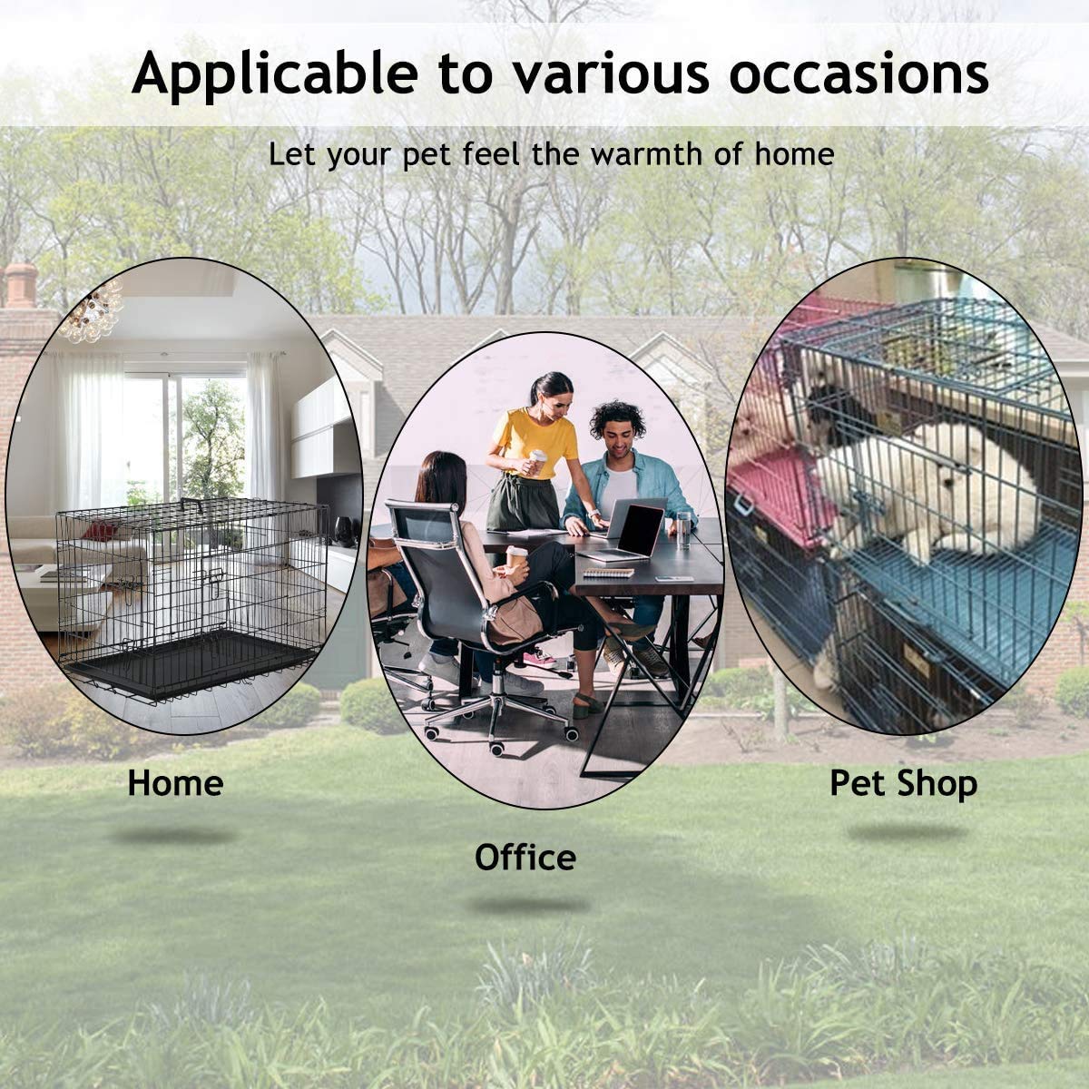 30 Inch Double-Door Pet Crate with Removable Tray, Handle & Divider - Durable Dog Training Cage for Indoor Use | Perfect for Puppy Housebreaking, Travel & Vet Visits