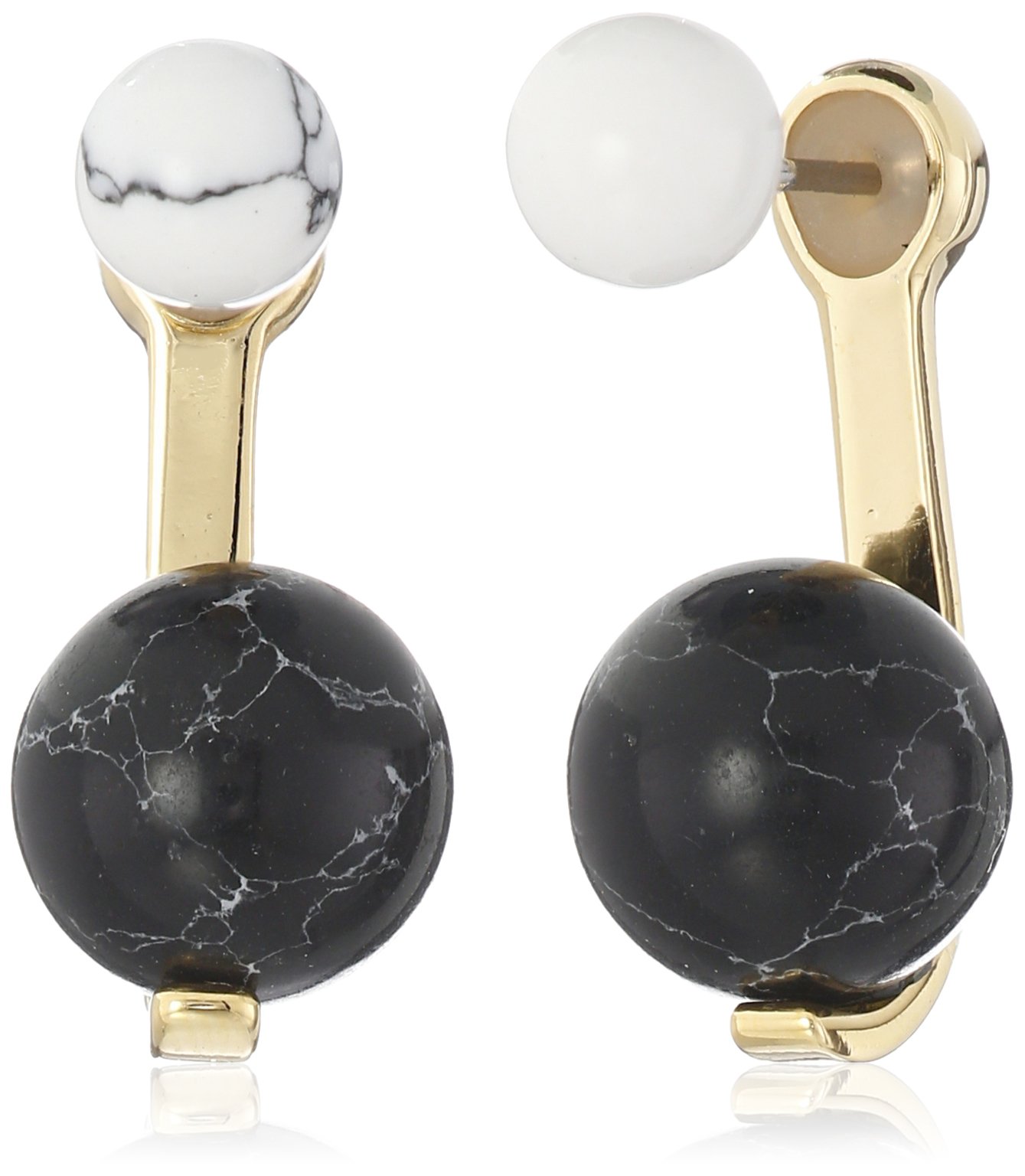 Noir Jewelry Semi-Precious Stone Sphere Earring Jackets - Elegant Dangle Earrings for Women, Perfect for Parties, Weddings & Everyday Wear