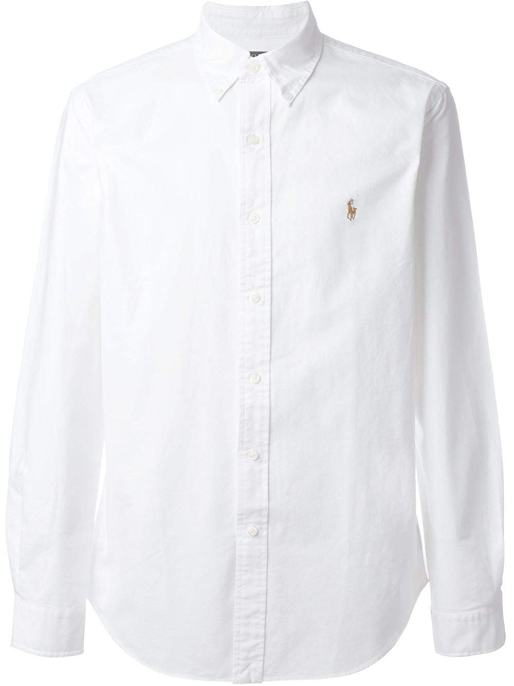 Ralph Lauren Men's Slim-Fit Oxford Button Down Dress Shirt - Medium, White | Business Casual & Office Wear | Perfect for Work, Interviews & Formal Events