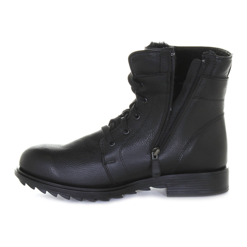 Men's Matthew Shearling Leather Boots - Winter Warm Sheepskin Lined Ankle Boots for Outdoor Hiking & Casual Wear