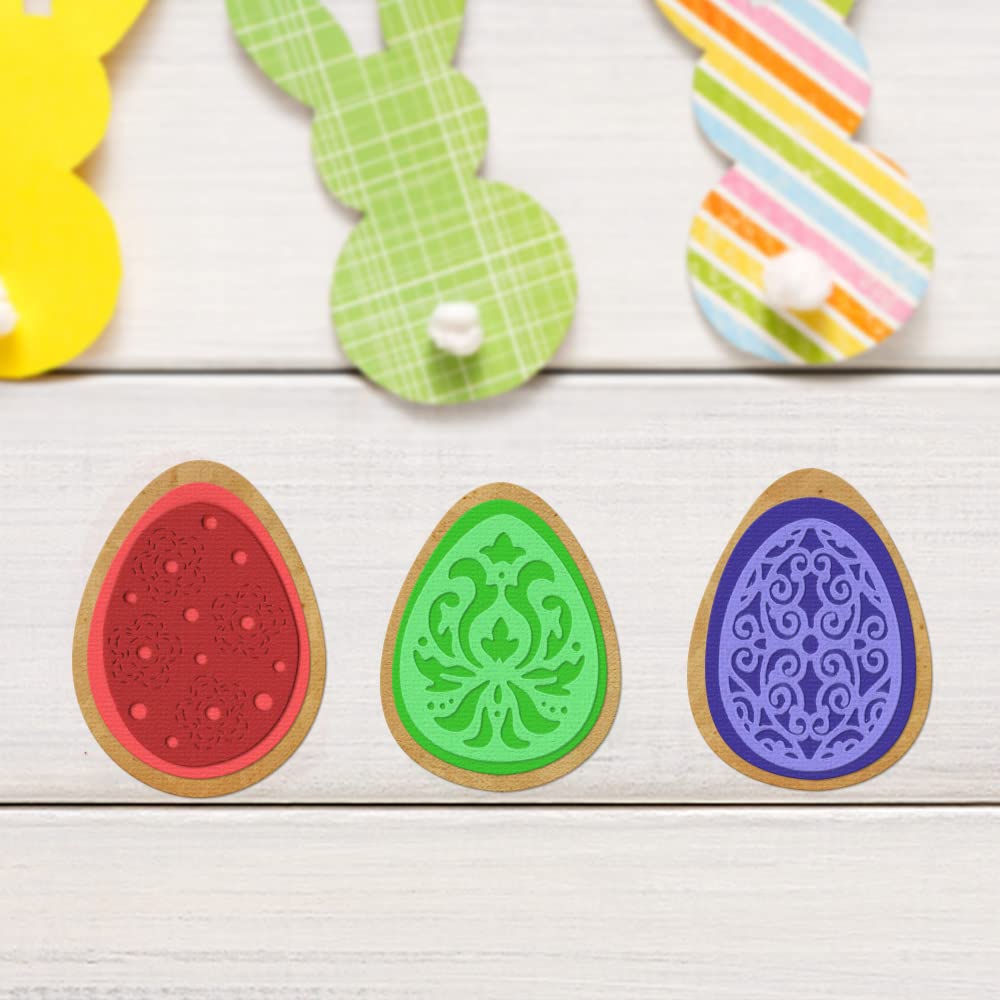 4 PCS Easter Egg Cutting Dies for Card Making – Hollow Egg Frame Die Cuts, Cross Lace Dies & Embossing Templates | DIY Scrapbooking, Card Crafting, Easter Decorations (Perfect for Greeting Cards, Home Decor, and Holiday Crafts)