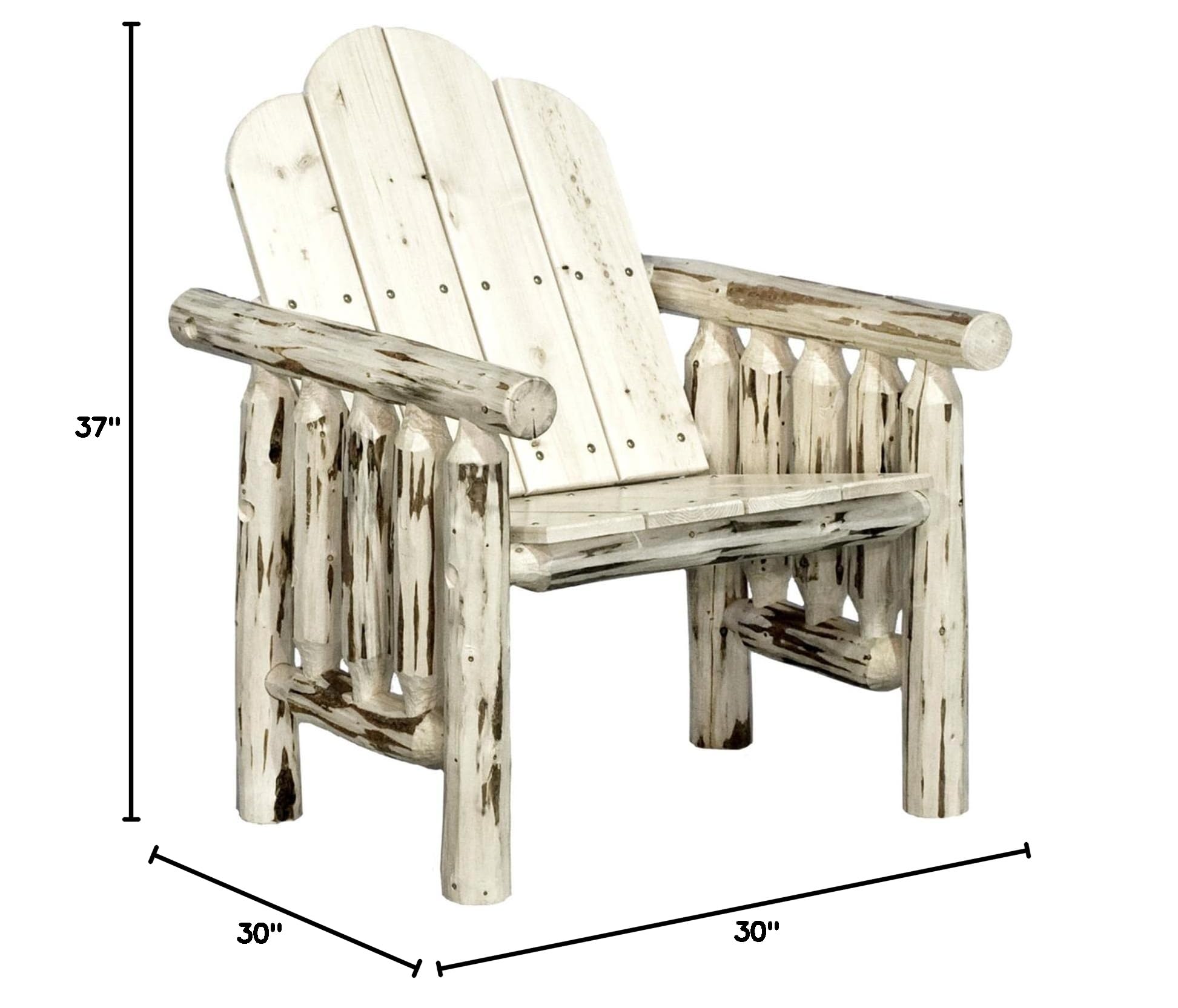 Montana Woodworks Collection Deck Chair - Unfinished Solid Wood Patio Furniture for Outdoor Relaxation | Perfect for Backyard, Garden, and Poolside Use