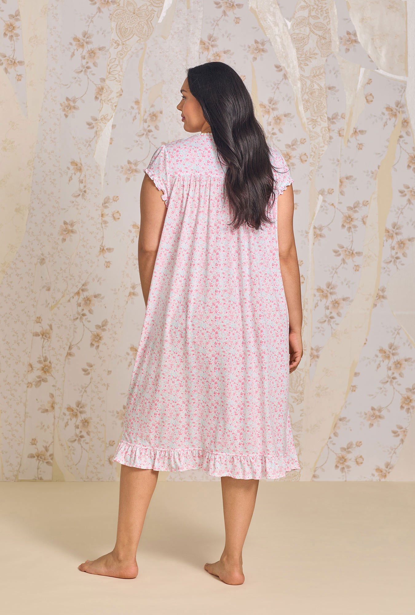 Elegant Bright Blossom Modal Waltz Gown - Flowy Women's Formal Dress for Evening Parties, Weddings & Special Occasions
