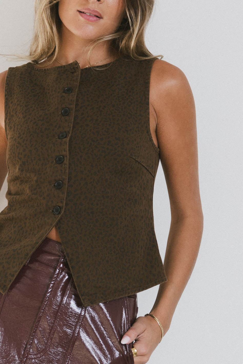 Louella Leopard Vest for Women - Stylish Animal Print Fashion Vest - Perfect for Parties, Date Nights & Casual Outfits