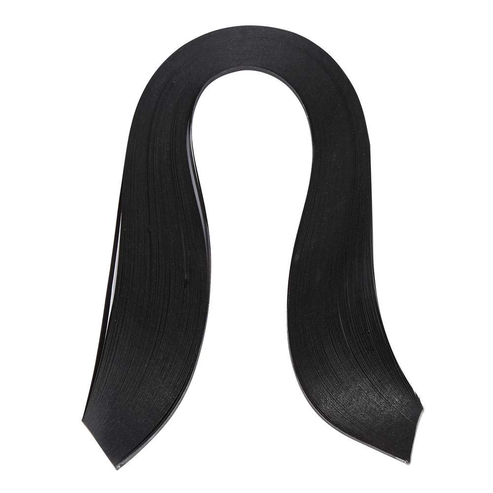 HEEPDD 3mm Width Paper Quilling Strips - 600 Pure Color Origami Paper Strips for Handcraft & Art Decoration (Black) | Perfect for DIY Greeting Cards, Scrapbooking & Home Decor Projects