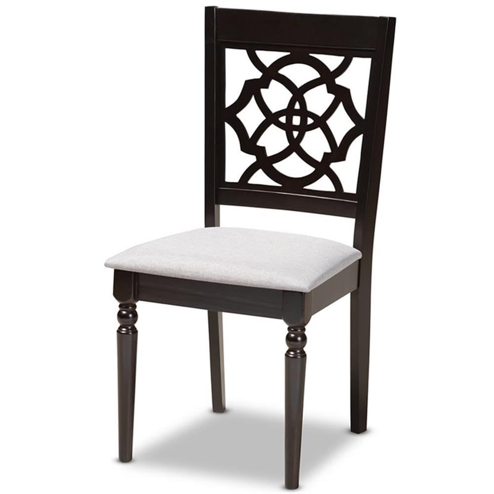 Baxton Studio Renaud Wood Dining Chairs Set of 4 - Gray & Espresso Finish - Modern Kitchen & Dining Room Furniture for Home & Restaurant Use