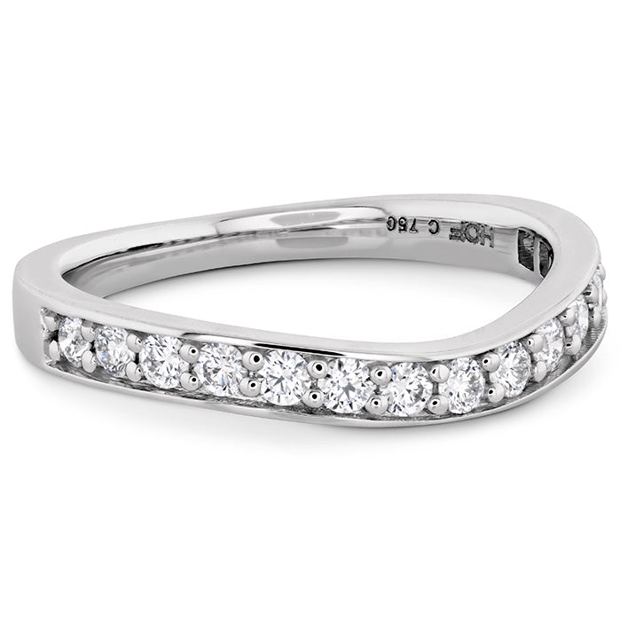 Hearts On Fire Hexagonal Curved Diamond Wedding Band Ring - Perfect for Engagement, Anniversary & Bridal Jewelry Gifts