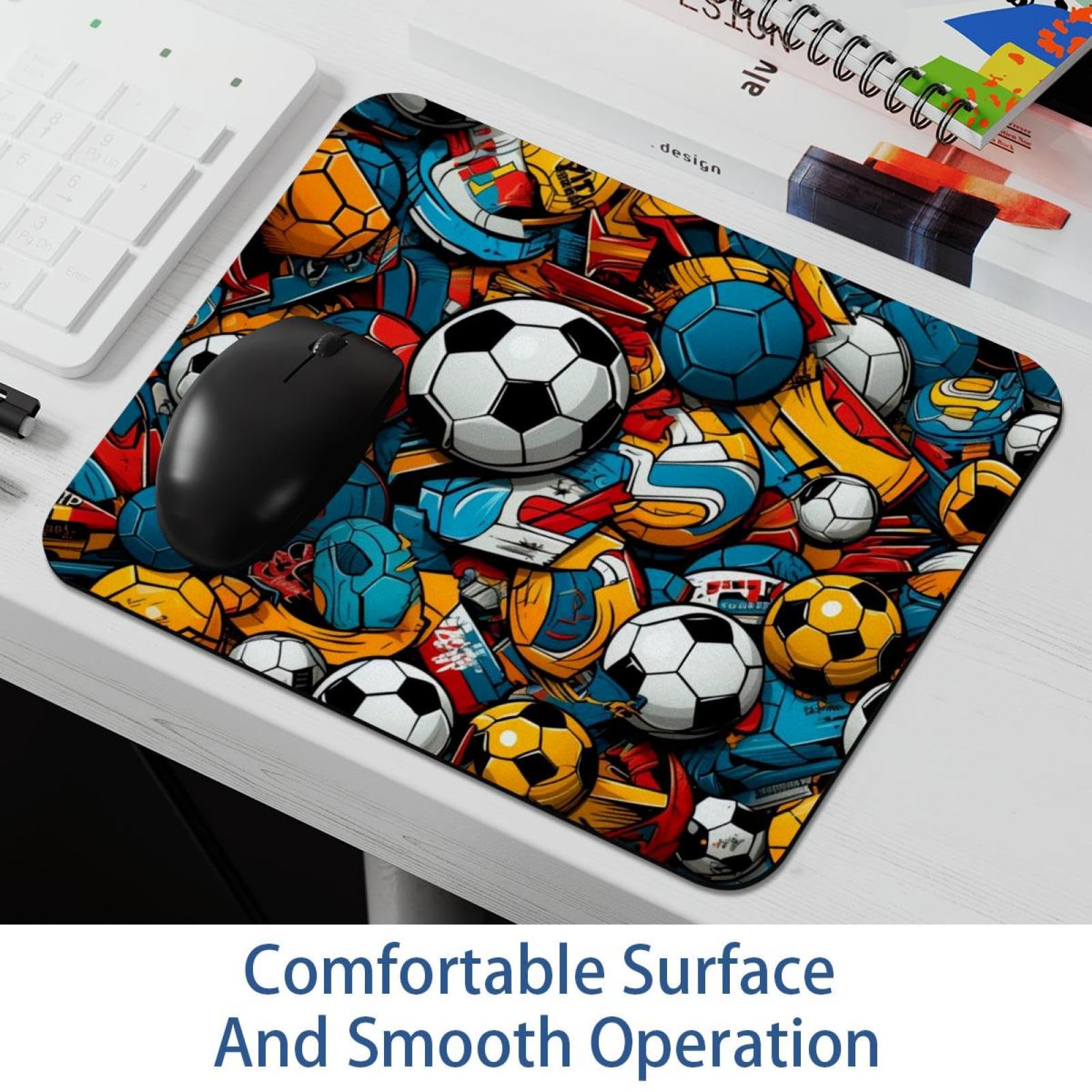 Non-Slip Football Pile Square Mouse Pad - 8.3