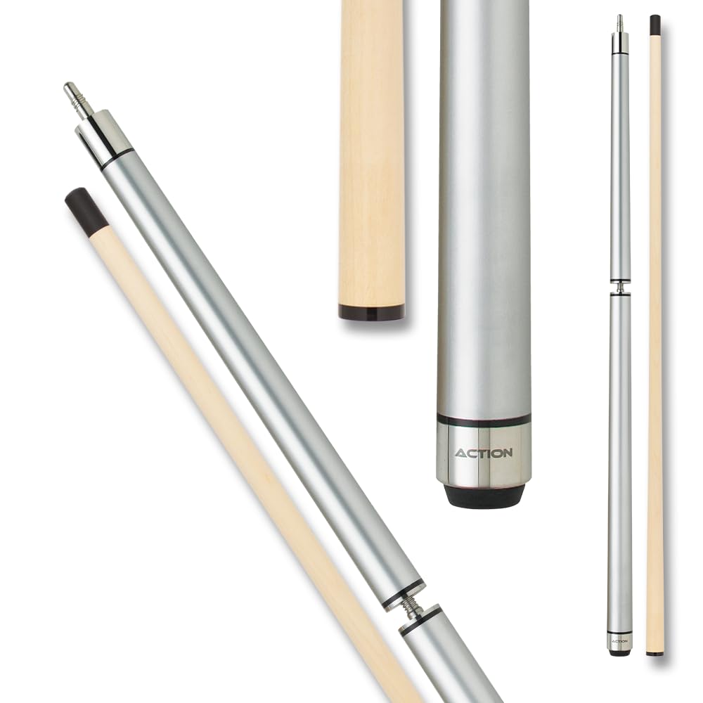 Premium Silver Action Break Jump Billiards Pool Cue Stick - Professional Billiards Accessory for Break Shots & Jump Shots - Perfect for Tournaments & Home Game Rooms