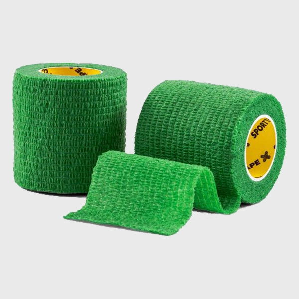 SportTape 5cm x 4.5m Elastic Sock Wrap - Premium Green Athletic Tape for Running, Soccer & Sports Injury Prevention - Ideal for Ankle Support & Compression Therapy
