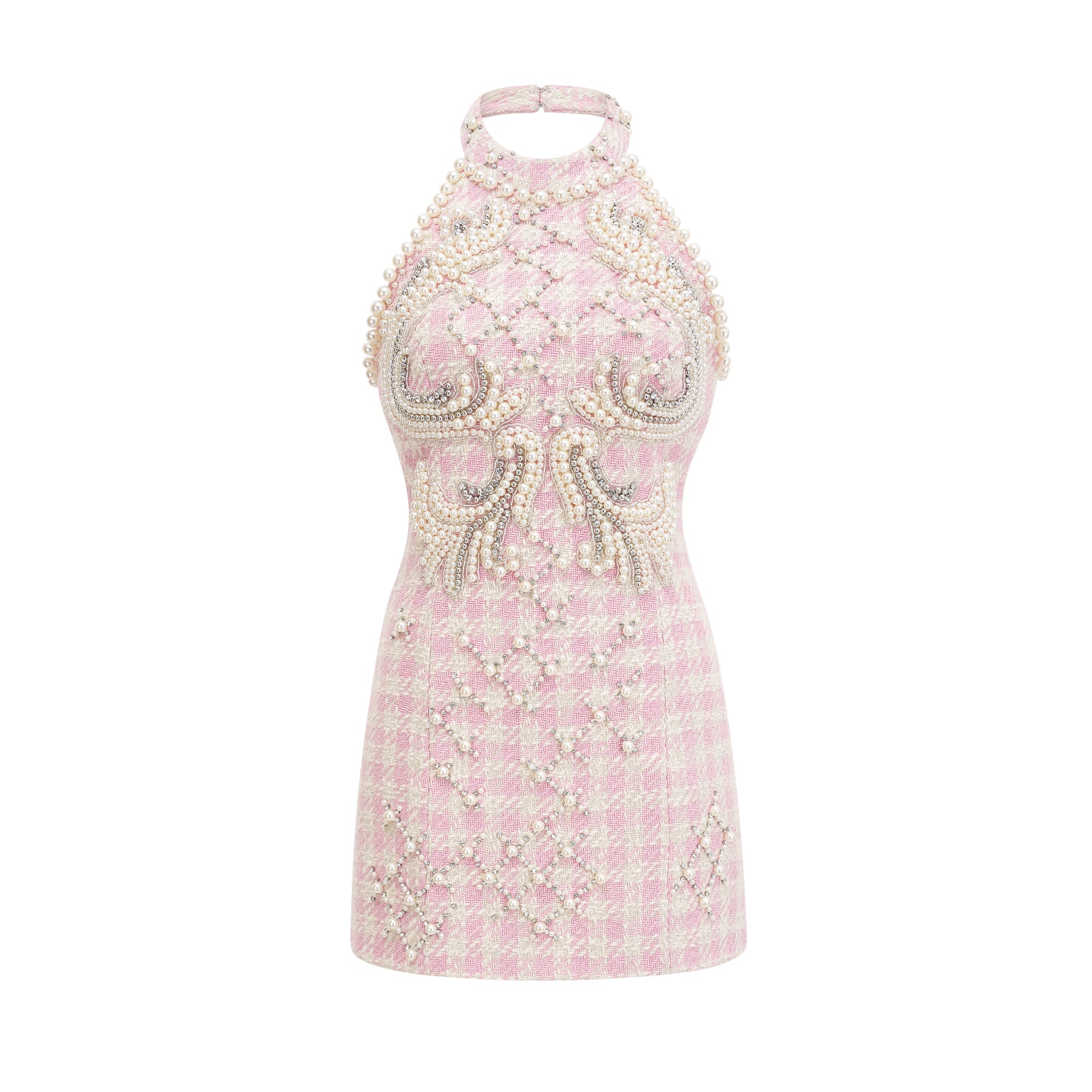 Elegant Capucine Pearl Embellished Mini Dress for Women | Perfect for Cocktail Parties, Weddings & Special Occasions