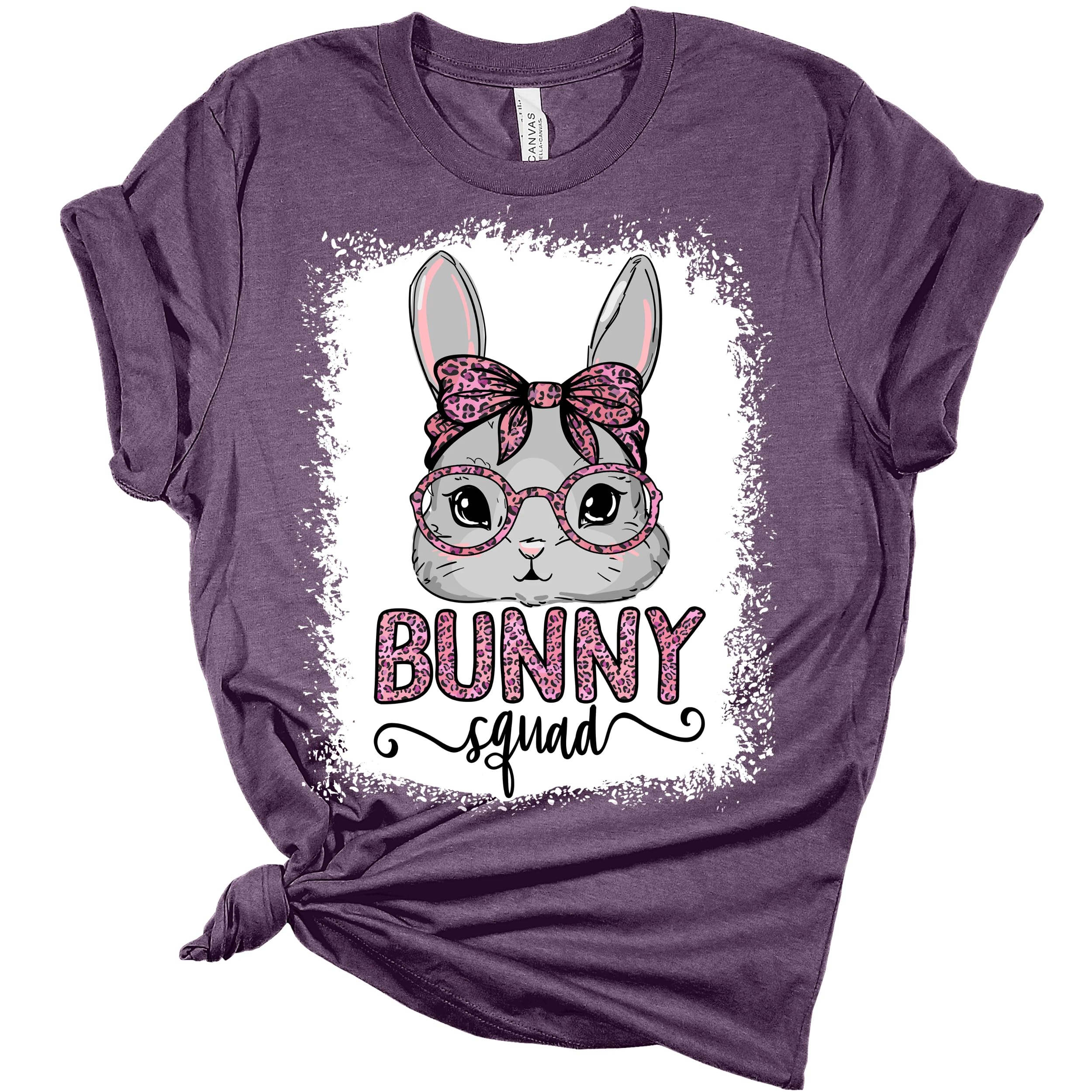 Women's Easter Bunny Squad Graphic T-Shirt - Cute Funny Easter Tee for Women - Perfect for Easter Parties, Family Gatherings & Spring Outfits