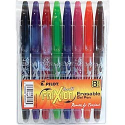 Pilot FriXion Ball Erasable Gel Pens 0.7mm Fine Point - 8 Pack Assorted Colors for Note Taking, Journaling & School Supplies | Smooth Writing & Friction Erasable Ink