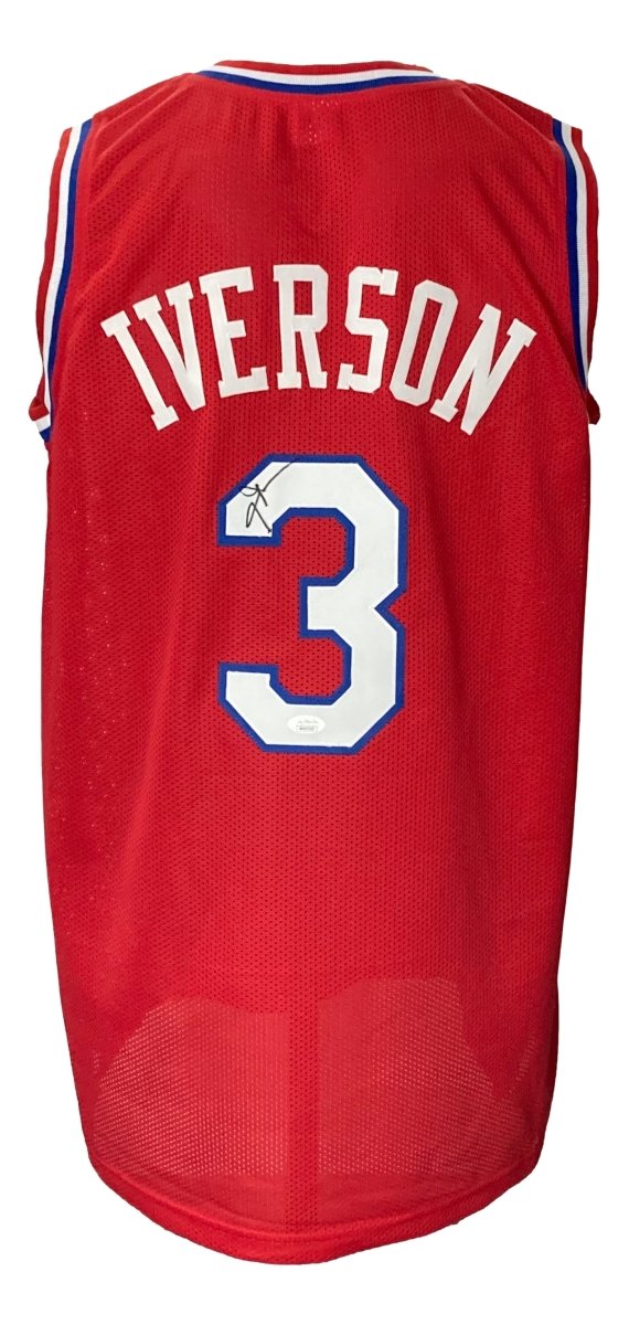Allen Iverson Autographed Red NBA Jersey - JSA Certified Memorabilia for Basketball Fans & Collectors - Perfect for Display, Gifts, and Sports Memorabilia Collections