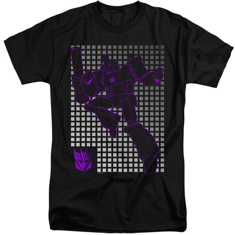 Transformers Megatron Grid Graphic Unisex Tall T-Shirt for Adults | Cool Superhero Tee for Men & Women | Perfect for Cosplay, Comic Con & Casual Wear