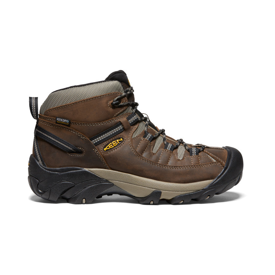 Men's Targhee II Mid Waterproof Hiking Boots - Lightweight & Durable for Outdoor Adventures | Shitake/Brindle Color | Perfect for Trail Hiking, Camping & Mountain Climbing