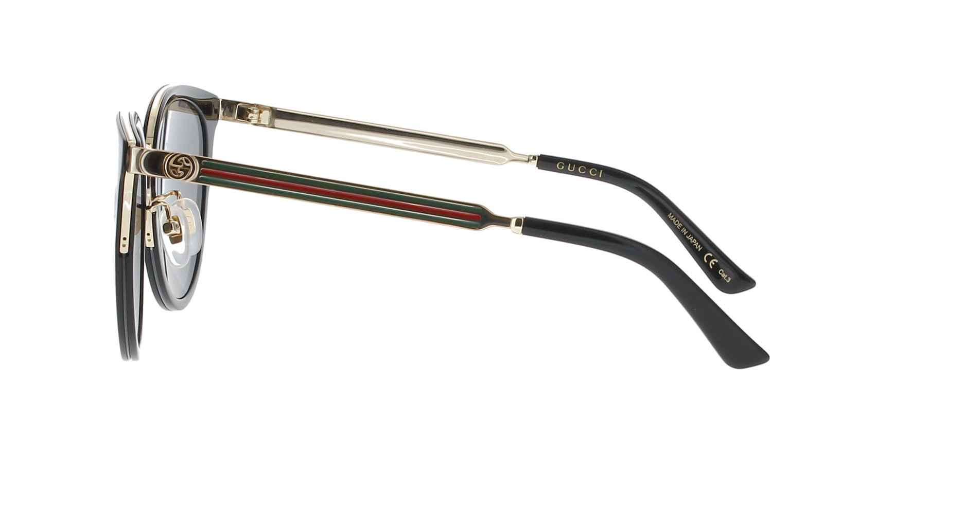 Gucci Round Sunglasses for Women & Men - Black & Gold Aviator Style - Perfect for Outdoor, Beach, and Fashion Accessories