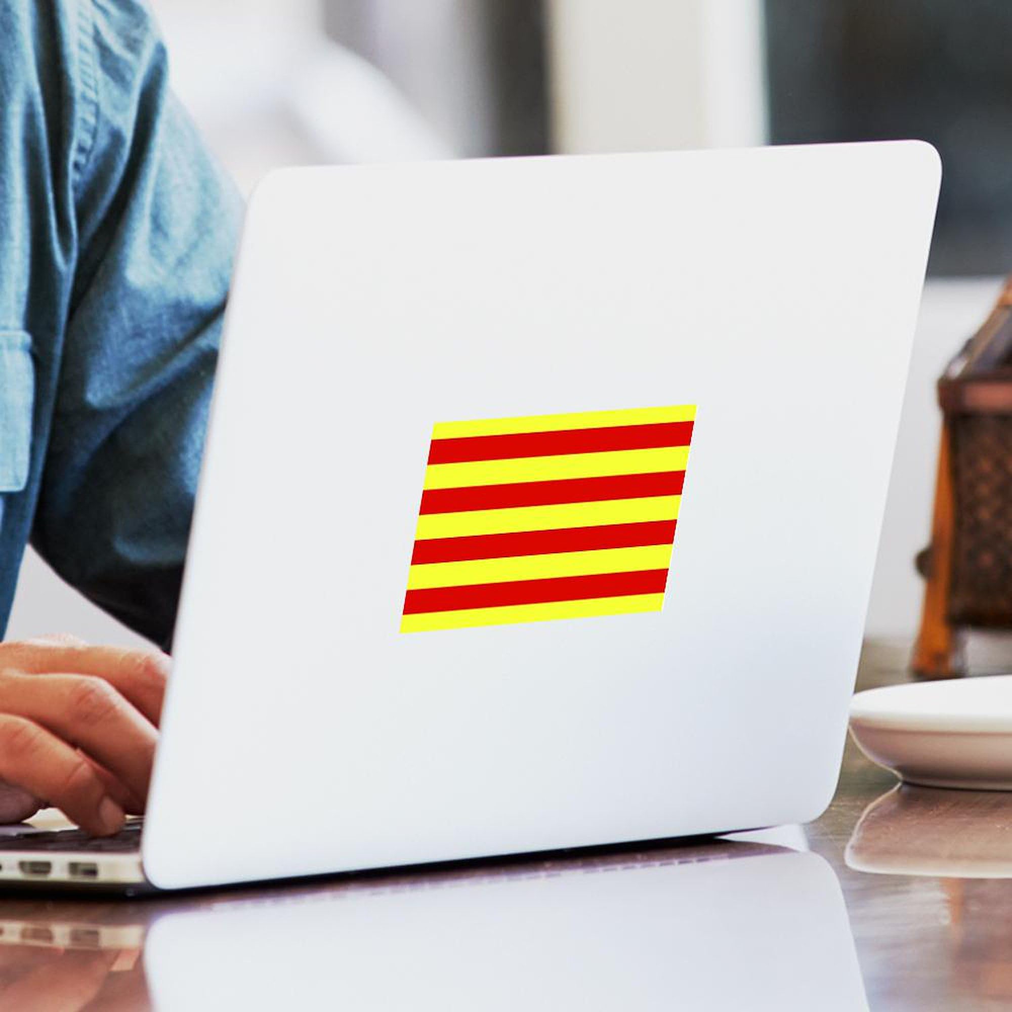 Catalunya Flag Rectangle Sticker - Durable Bumper Sticker & Car Decal for Cars, Laptops, Windows | Show Your Pride with Waterproof Vinyl Decals