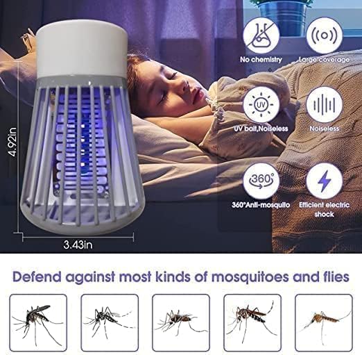 INFRARA STORE Electronic LED Mosquito Killer Lamp - Bug Zapper Trap with Screen Protector for Home, Indoor & Outdoor Use - Plug-in Insect Repellent Device for Bedroom, Patio, Garden & Camping