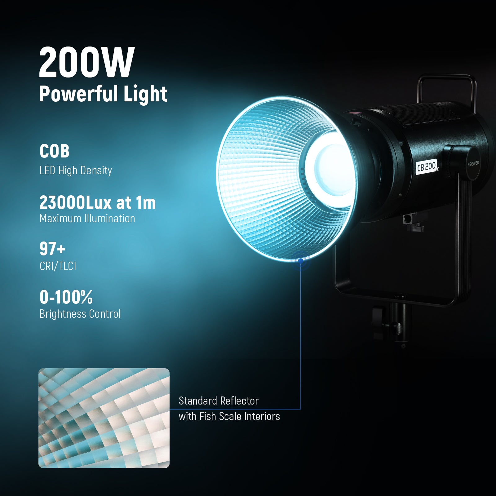NEEWER CB200C 200W RGB LED Video Light for Photography, YouTube & Studio - Adjustable Color Temperature & Brightness for Professional Video Shooting, Live Streaming & Content Creation