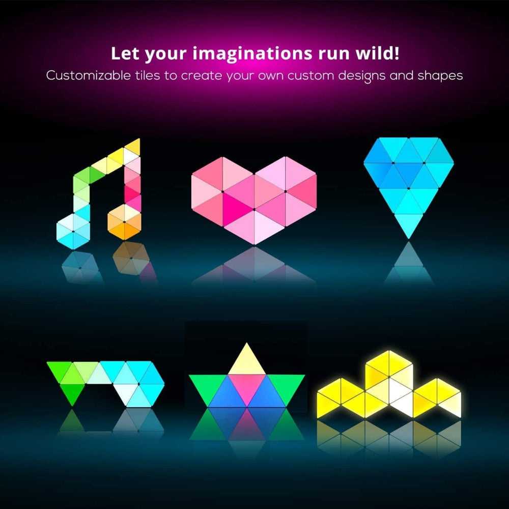 Professional Triangle LED Light Panels with App & Remote Control - RGB Gaming Lights for PC Setup, Streaming Studio & Home Decor