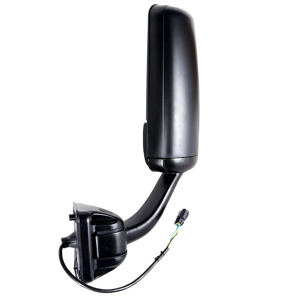 Heated Power-Adjusted Black Manual Folding Truck Hood Mirror - Compatible with 2008-2016 Freightliner Cascadia (Left Side Upgrade) | Durable Rearview Mirror for Enhanced Visibility & Safety in All Weather Conditions