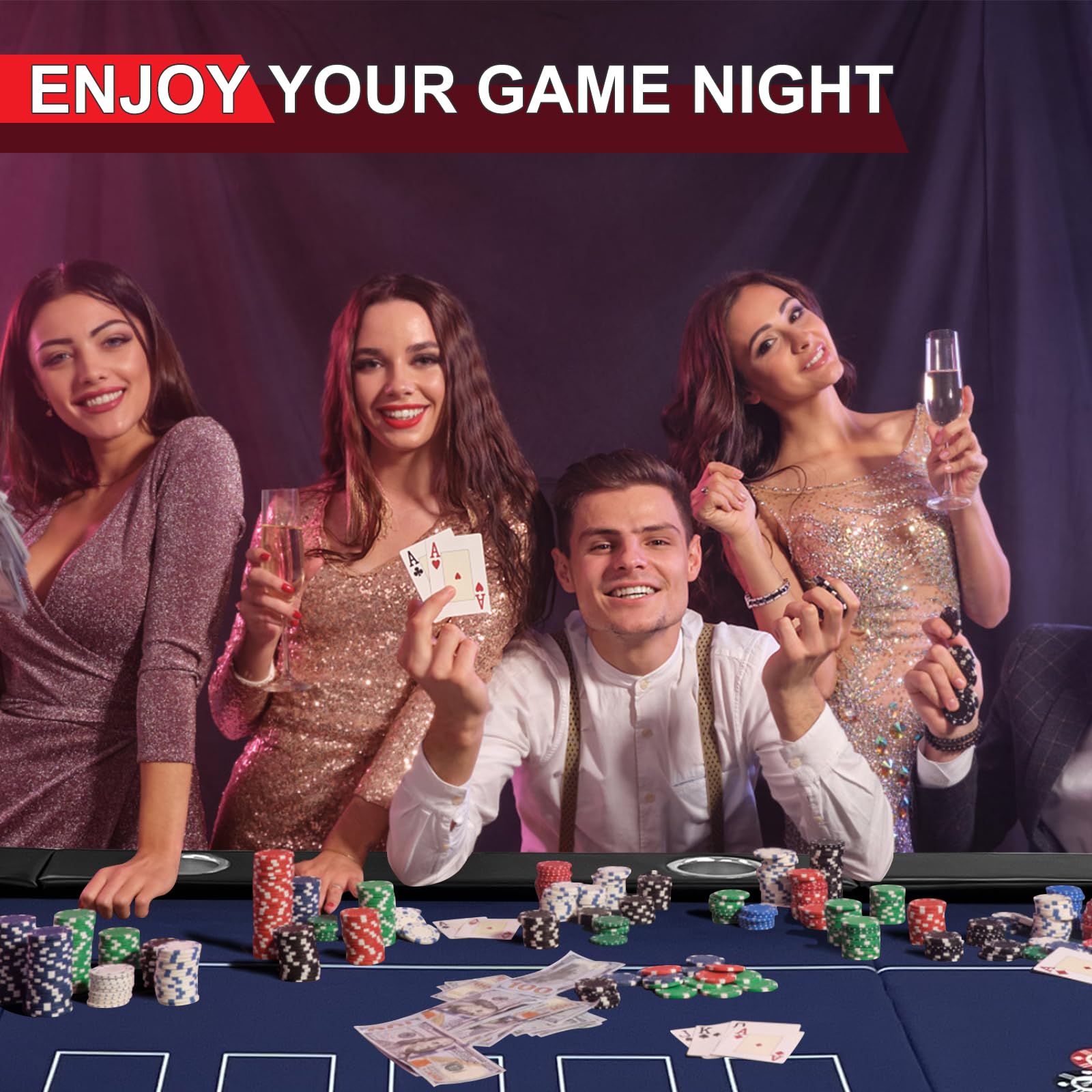10 Player Foldable Poker Table - 84