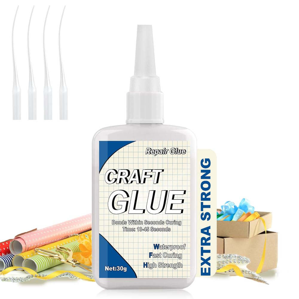 30g Waterproof High Temperature Resistant Craft Glue - Super Quick Clear Adhesive for Paper Crafting, Scrapbooking, Card Making, DIY Projects, Jewelry Repair & Home Decor