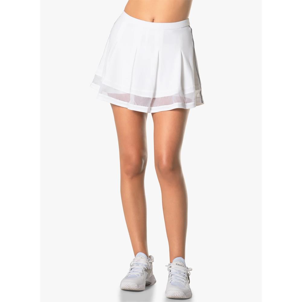 Lucky In Love Women's High Waist Essential Skirt - Comfortable Stretchy A-Line Mini Skirt for Casual Wear, Work & Date Night | White