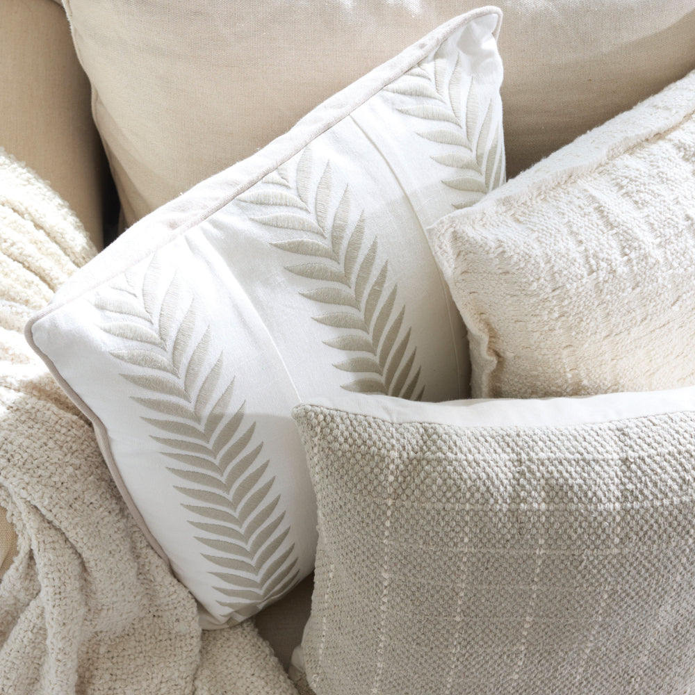 Premium Gemma Cushion Cover 50x50cm - Soft Cream Decorative Throw Pillow Case for Sofa, Bed & Living Room - Home Decor Accent Pillow