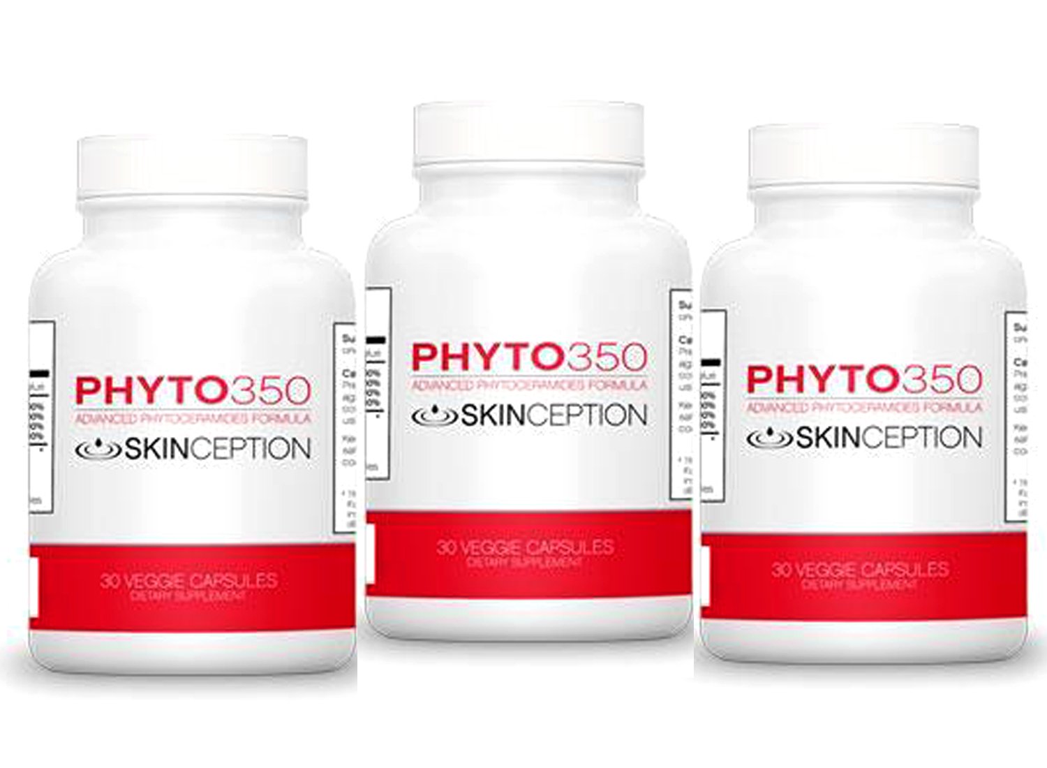 Phyto350 Advanced Phytoceramides Formula - 30 Capsules per Bottle (3 Month Supply) | Supports Skin Hydration & Anti-Aging | Perfect for Daily Wellness Routine & Beauty Regimen