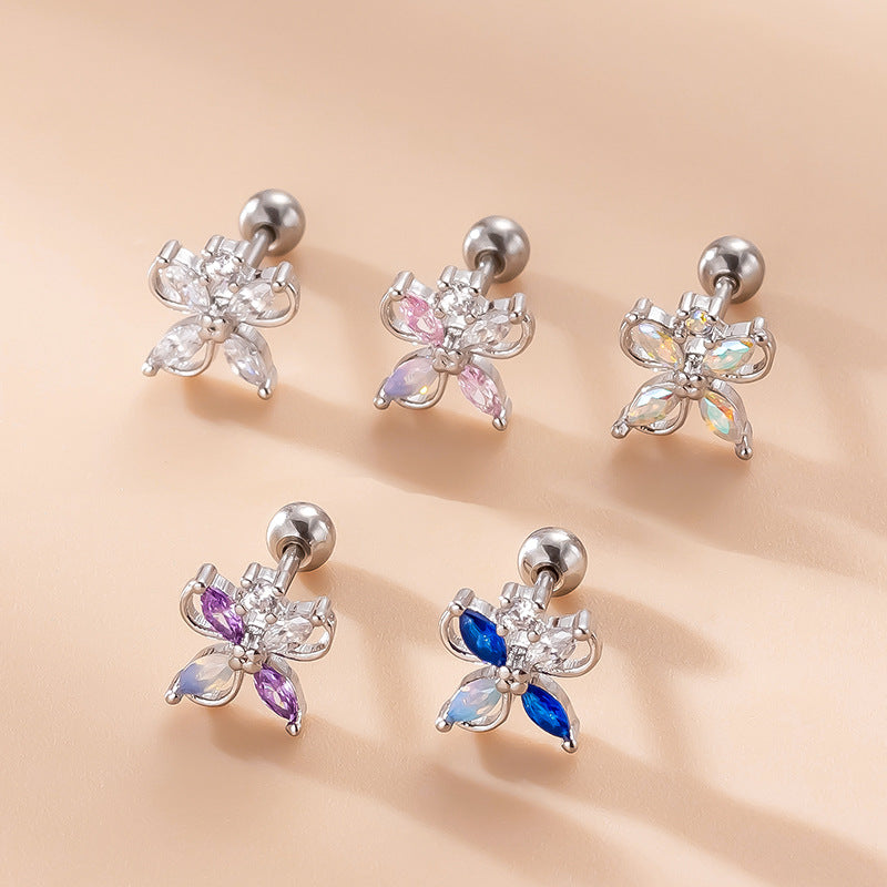 20G Conch Tragus Helix Small Flower Stud Earrings for Women - Minimalist Floral Earrings for Cartilage Piercing - Perfect for Everyday Wear, Parties & Gifts | HSPJ783