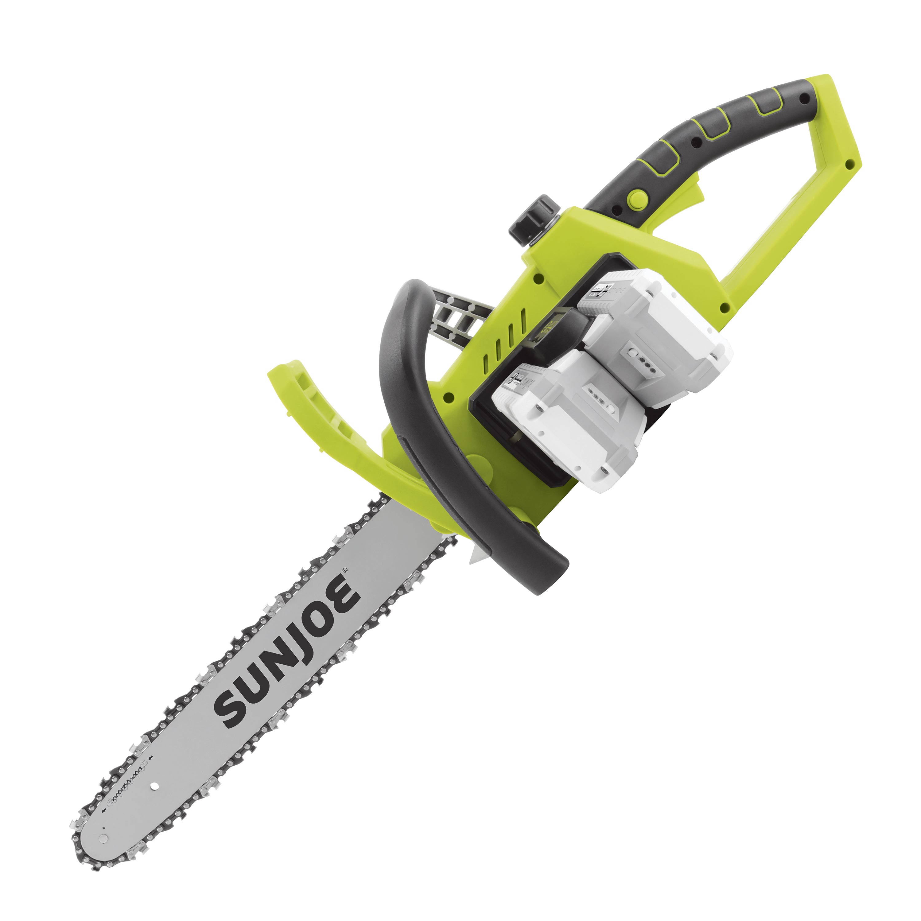 Sun Joe 24V IONMAX Cordless Chainsaw Bundle with 10-Inch Chainsaw, 8-Inch Pole Saw & Sharpener - Lightweight Lithium-Ion Battery Powered for Tree Trimming, Branch Cutting & Yard Maintenance