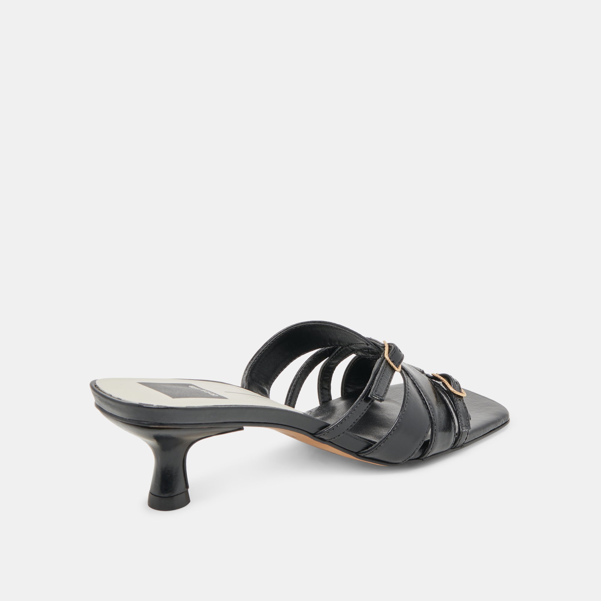 BRYANT HEELS - Women's Mid Heel Pumps in Midnight Crinkle Patent Leather for Work, Party & Evening Wear
