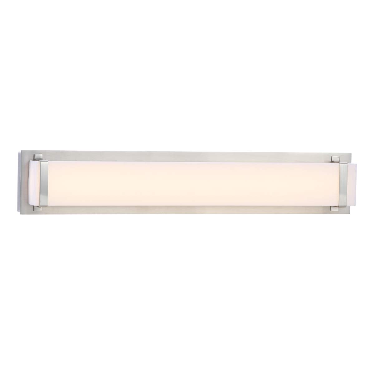 SAFAVIEH SCN4041A Modern Vanity Light Fixture - Brushed Nickel & White Bathroom Sconce with LED Bulb Included - Perfect for Bathroom, Powder Room, and Dressing Room Lighting